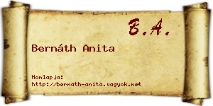 Bernáth Anita névjegykártya