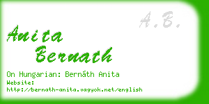 anita bernath business card